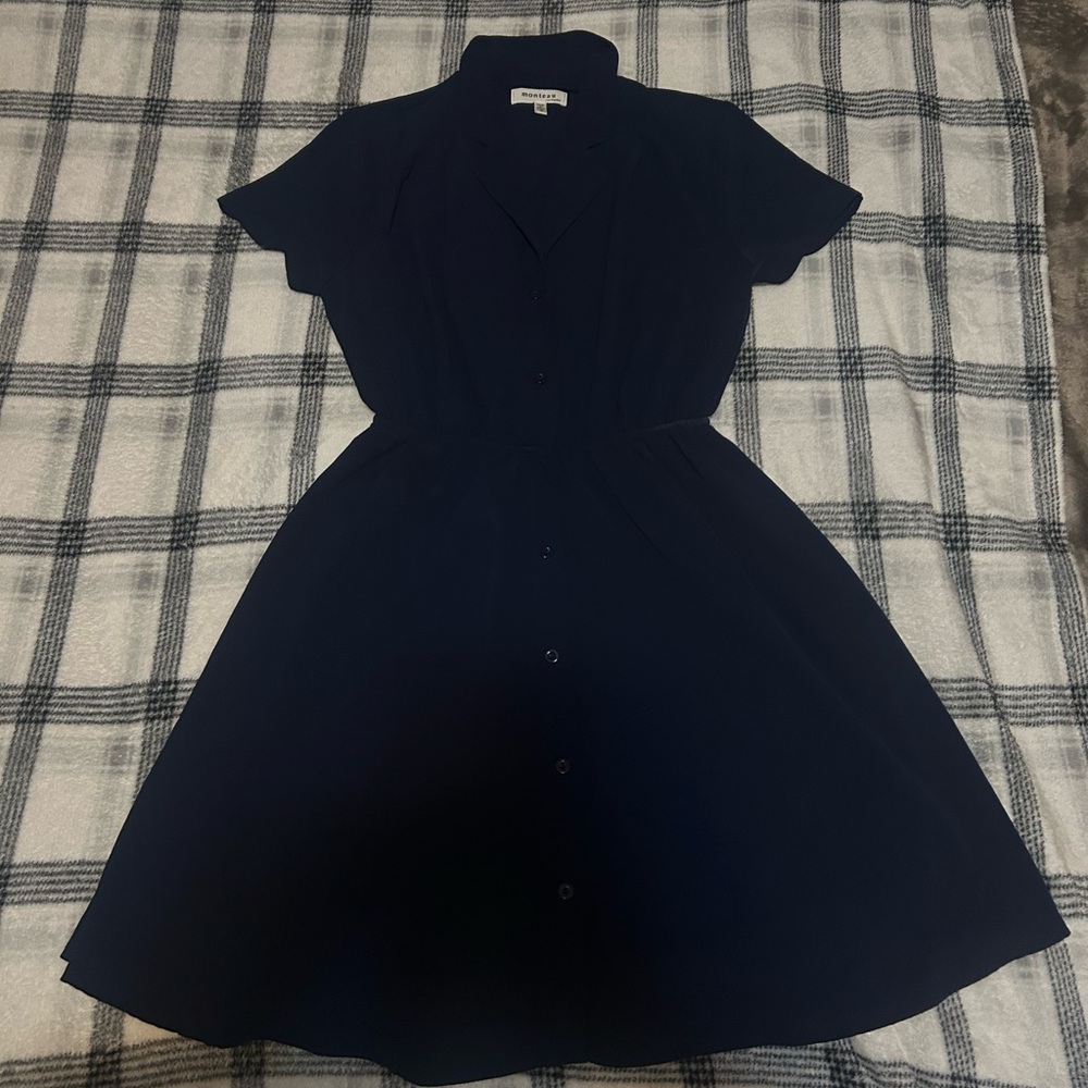Monteau Dark Blue Midi Dress